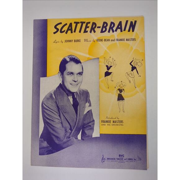 Vintage Sheet Music Scatter-Brain Introduced by Frankie Masters w/ His Orchestra - Picture 1 of 10